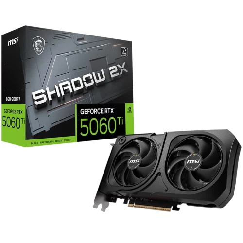 Видеокарта MSI RTX5060Ti SHADOW 2X PLUS 8GB GDDR7 128bit 3xDP HDMI 2FAN RTL (RTX 5060 TI 8G SHADOW 2X PLUS)