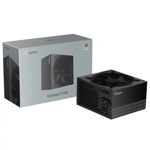 Блок питания 750W Ocypus Gamma P750 BK (ATX, 80+, APFC, 20+4 pin, 120mm fan, PCI-E 6+2Px4, 6xSATA) (Gamma-P750-W1HDBK024X-EU)