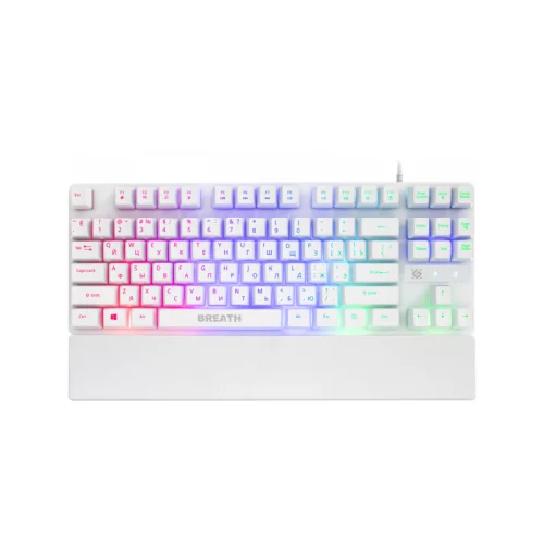 DEFENDER BREATH белая Игровая клавиатура (USB, радужная подсветка, 87 кл., GK-184) (45184)