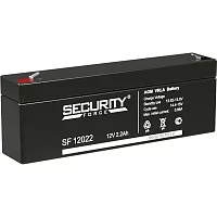 Батарея SECURITY FORCE серия SF, SF 12022, напряжение 12В, емкость 2.2Ач (разряд 20 часов), макс. ток разряда (5 сек.) 52.5А, макс. ток заряда 0.66А, свинцово-кислотная типа AGM, клеммы F1, ДxШxВ 179х35х61мм., вес кг., срок службы 3-5 лет./ Battery SECUR