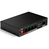 *Коммутатор Dahua DH-SF1005P, 5-портовый неуправляемый коммутатор с РоЕ, 4xRJ45 100Mb PoE, 1xRJ45 100Mb uplink, суммарно 60Вт, коммутация 1.8 Гбит/ с, MAC-таблица 2K, металл
