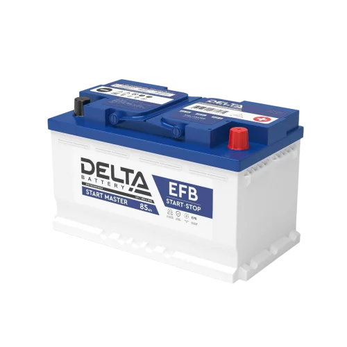 Аккумуляторная батарея для автомобилей/ DELTA серия START MASTER, DELTA START MASTER 85 Ah EFB, напряжение 12В, емкость 85 Ач (разряд 20 часов; 10.5В), пусковой ток: 820А, полярность обратная ( - +),