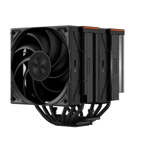 Кулер для процессора/ CPU Cooler PCCooler RT620 Digital BK (250W, 4-pin PWM, LED temp., 157mm, Al/Cu, 6x6mm, 2x120mm, 73.32CFM, 34.9dBA, 2200RPM, S: 1851/1700/1200/115X, AM5/AM4, black) фото 3