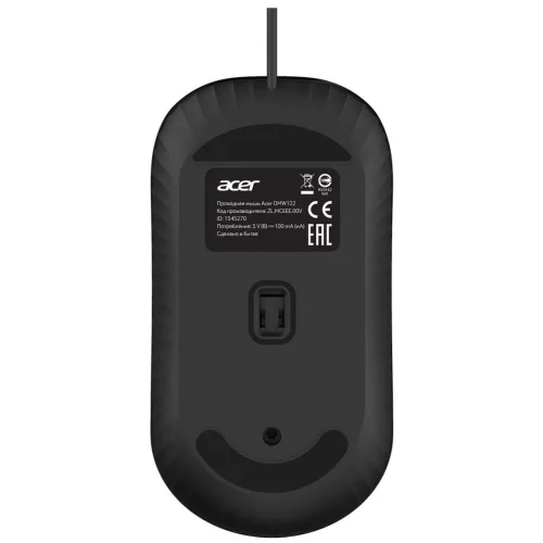 Мышь компьютерная/ Проводная мышь ACER OMW122 оптическая (1200dpi) soft-touch (3but) black (ZL.MCEEE.00V) фото 3