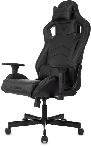Кресло игровое Knight Gladiator черный экокожа с подголов. крестов. металл (KNIGHT GLADIATOR B) фото 3