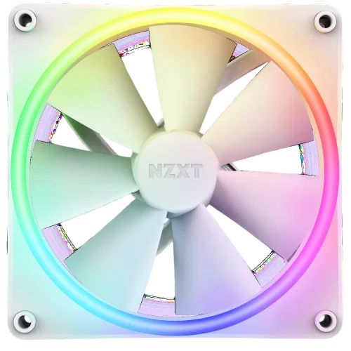 Кулер для корпуса ПК/ Case Cooler NZXT F140 RGB Duo (140x140x25mm, 4-pin PWM, RGB, 84.75CFM, 36dBA, 1800RPM, White) (RF-D14SF-W1)