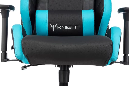 Кресло игровое Knight Thunder 5X черный/ голубой экокожа крестов. металл (KNIGHT THUNDER 5X BL) фото 10