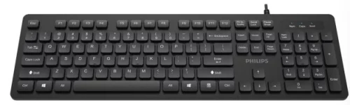 Philips Проводная Клавиатура SPK6264, USB 2.0 104 клав, русская заводская раскладка, чёрный (SPK6264B/60)