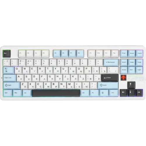 Игровая клавиатура/ Беспроводная механическая клавиатура AULA F87Pro V2 Бело-сине-тёмно-пурпурный Star Vector свитчи РУС (Bluetooth, 2.4 Гц) (6978080506481)