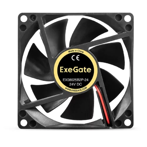 Exegate EX295207RUS Вентилятор 24B DC ExeGate EX08025B2P-24 (80x80x25 мм, 2-Ball (двойной шарикоподшипник), 2pin, 2850RPM, 28.5dBA) фото 2