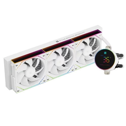 Система жидкостного охлаждения/ Water Cooling System Thermalright Frozen Magic 360 Digital V2 (360mm, LED temp., White, ARGB/ Fans: 3x120mm, 68.9CFM, 28.2dBA, 2000RPM/ Pump height 54.4mm, Rad thicknes (F-MAGIC-DIGITAL-WH-360-ARGB-V2)