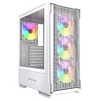 Powercase Mistral AZ4W ARGB, Tempered Glass, 4x 120mm ARGB Fans, белый, ATX (CMAZW-A4)