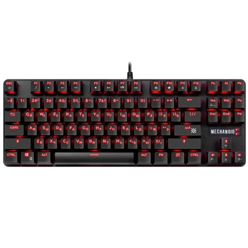 DEFENDER MECHANOID чёрная Игровая клавиатура (USB , SNK Brown, красная подсветка, 87 кл., GK-581) (45581)