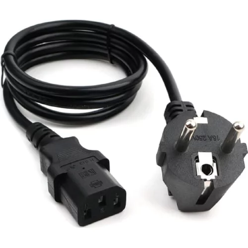 Кабель питания Cablexpert Schuko-C13, 3х0.5мм2, 6А, с заземлением, 1м, черный, пакет (PC-186-1M)