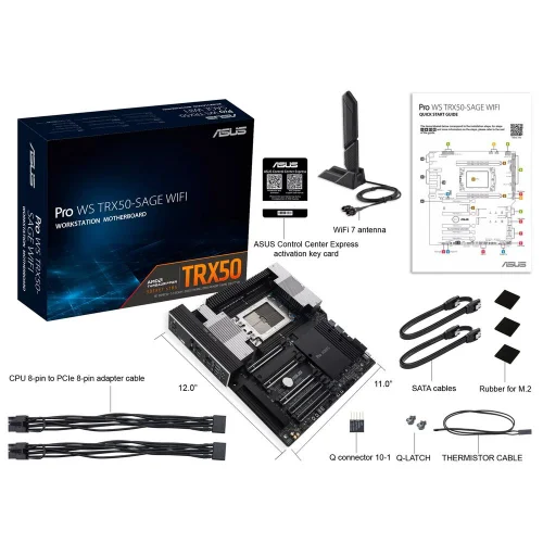 Материнская плата ASUS PRO WS TRX50-SAGE WIFI, AMD TRX50, 4*DDR5, 4*SATA, 3*M.2, 6*USB 3.2, 2*USB 2.0,Type-C, 5*PCIx16, CEB (90MB1FZ0-M0EAY0) фото 8