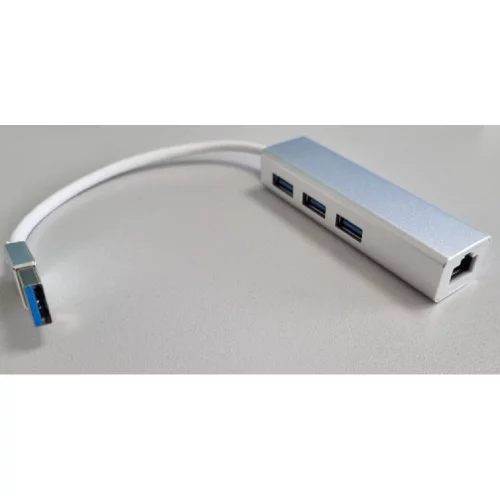 Bion переходник USB3.0 -] RJ-45/ 3*USB3.0, 1000mbps, алюминиевый корпус, 20 см [BXP-USBA-LAN-USB]