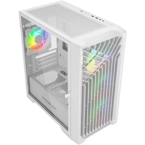 Powercase Mistral Micro X4W, Tempered Glass, 4х 120mm 5-color fan, белый, mATX (CMMXW-L4) фото 2