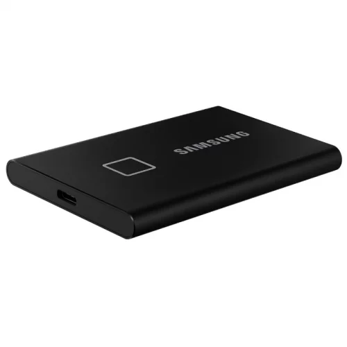 Внешние HDD и SSD/ Samsung External SSD T7 Touch, 1000GB, Touch ID, Type-C, USB 3.2 Gen2, R/W 1050/1000MB/s, 85x57x8mm, Black (12 мес.) (MU-PC1T0K/WW) фото 2