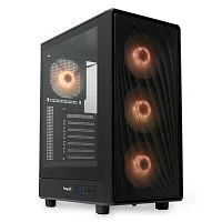 Корпус без блока питания/ HSPD M510, Mesh Mid Tower, Black, TG, 0.5 SPCC, 4x120mm ARGB ATX, mATX, mITX 180/280/160mm 1x2.5", 1x3.5", 7xPCI 2xUSB-A 3.0 517x277x418mm (M510-TGBK-ARGB)