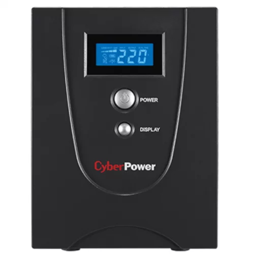 Источник бесперебойного питания CyberPower VALUE 2200ELCD, Line-Interactive, 2200VA/ 1320W, USB&Serial, RJ11/ RJ45, 4 Schuko, Black