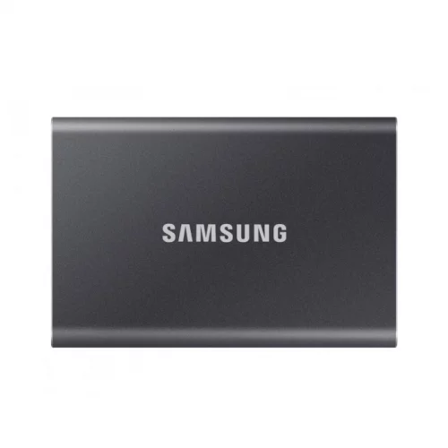 Внешние HDD и SSD/ Samsung External SSD T7, 500GB, Type-C, USB 3.2 Gen2, R/W 1050/1000MB/s, 85x57x8mm, Titan Gray (12 мес.) (MU-PC500T/WW)