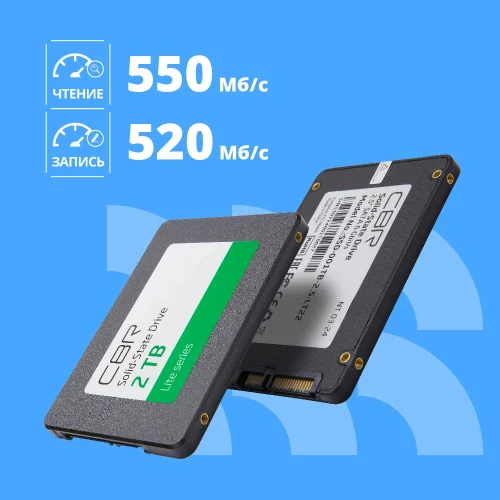 CBR SSD-002TB-2.5-LT22, Внутренний SSD-накопитель, серия Lite, 2TB, 2048 GB, 2.5, SATA III 6 Gbit/s, SM2259XT, 3D TLC NAND, R/W speed up to 550/520 MB/s, TBW (TB) 1000 фото 2