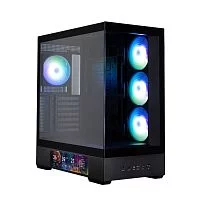 Корпус ZALMAN P40 DS, ATX, BLACK, WINDOW, 9.1-inch LCD screen, 2xCombo(2.5” or 3.5”), 1x2.5”, 1xUSB TYPE-C, 2xUSB3.0, SIDE 3x120mm ARGB, REAR 1x120mm ARGB (P40 DS BLACK)