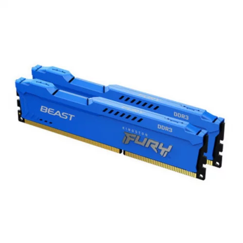Модуль памяти Kingston FURY Beast Blue (KF316C10BK2/8) (KF316C10BK2/8) Память оперативная/ Kingston 8GB 1600MHz DDR3 CL10 DIMM(Kit of 2) FURY BeastBlue