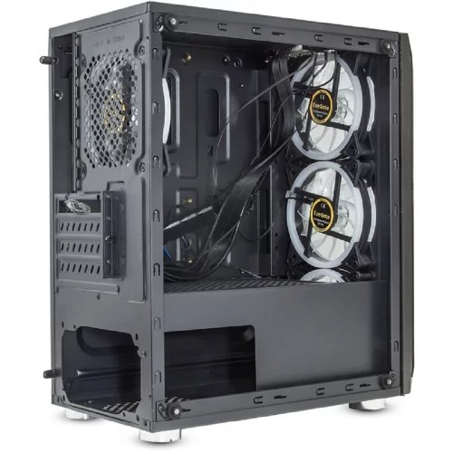 Exegate EX294383RUS Корпус Minitower ExeGate Mistery R3 (mATX, без БП, 2*USB+1*USB3.0, аудио, черный, 4 вент. 12см с RGB подсветкой, боковая панель - закаленное стекло) фото 2