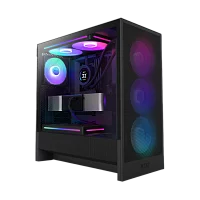 Корпус без блока питания/ Case NZXT H5 Flow RGB, Midi-Tower, TG, 3x120mm RGB + 1x120mm, 1xUSB-A 3.2 + 1xUSB-C 3.2, E-ATX, ATX, mATX, mITX Black (CC-H52FB-R1)