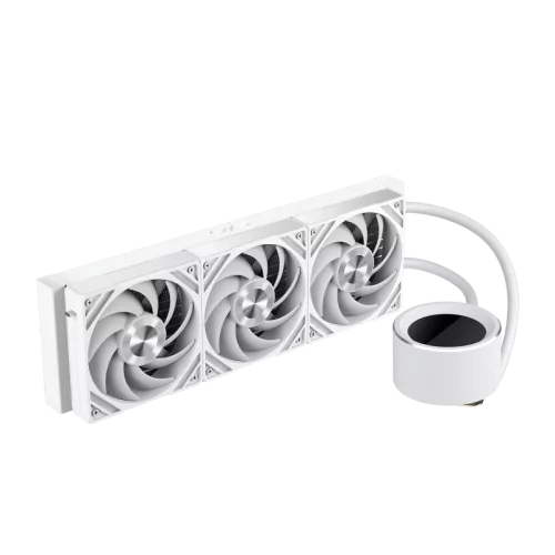 Водяное охлаждение для процессора/ Water Cooling System SAMA Q60 White (360mm, LED temp., White, ARGB/ Fans: 3x120mm, 86CFM, 30dBA, 2600RPM/ Pump height 64mm, 30dBA, 2800RPM, Rad thickness 27mm/ S: 18 (Q60-WHWANNO3-G) фото 5