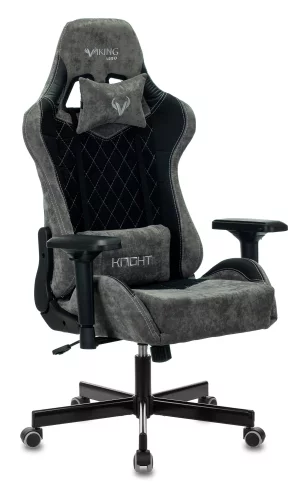 Кресло игровое Zombie VIKING 7 KNIGHT Fabric черный ткань/ эко.кожа с подголов. крестов. металл (VIKING 7 KNIGHT B)