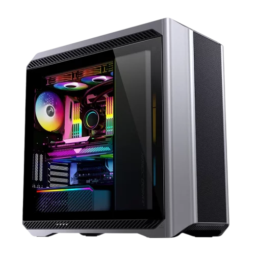 Корпус без блока питания/ Case JONSBO D500, Full-Tower, TG, 3x140mm ARGB, 2xUSB-A 3.2 + 1xUSB-C 3.2, E-ATX, ATX, mATX, mITX Silver (D500 SILVER)