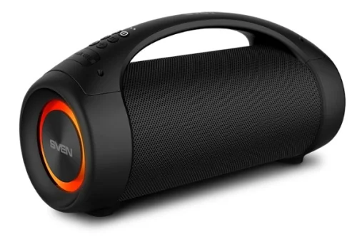 SVEN PS-370 2.0 Мобильные колонки чёрные (2x20W, IPx5, подсветка, USB, Bluetooth, micro SD, FM-радио, jack in, литий-ионный aккумулятор 2 х 3600 мAч) (SV-020408) фото 3