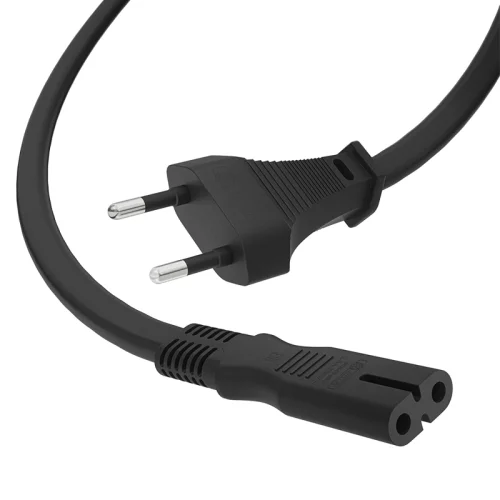 GCR Кабель питания 1.5m, CEE 7/16 / IEC C7, черный, 2*0,5mm, GCR-54293