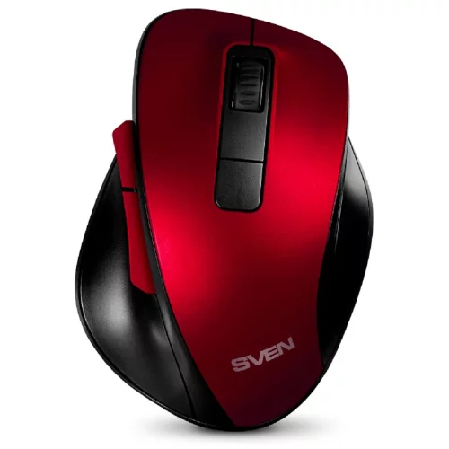 Беспроводная мышь RX-525SW красная (бесшумн. кл., 5+1кл. 600-1400DPI, Soft-touch, блист.) (SV-021856)