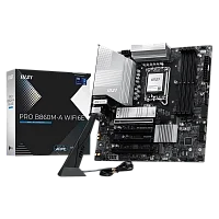 Материнская плата MSI PRO B860M-A WIFI6E B860, LGA1851, 4*DDR5, 4*PCIEx16, 3*M.2, 2*TypeC, 1*USB3.2Gen2, 6*USB3.2Gen1, 6*USB2.0, 4*SATA3.0, 5G, Type-C(DP), DP, HDMI, M-ATX, RTL