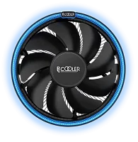 Кулер для процессора/ CPU Cooler PCCooler E126M B (92W, 4-pin PWM, 70mm, Al/Cu, -mm, Blue LED, 1x120mm, 56CFM, 26.5dBA, 1800RPM, S: 1700/1200/115X, AM5/AM4, black)