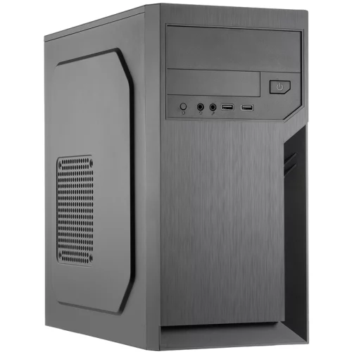 Корпус с блоком питания 450Вт./ Case Foxline FL-702, mATX, 1x5.25EXT, 1x3.5EXT, 2x3.5INT, 2xUSB3.0, HDA, w/o FAN, w/450W ATX PSU, w/1.2m EU pwr cord (FL-702-FZ450-U32)