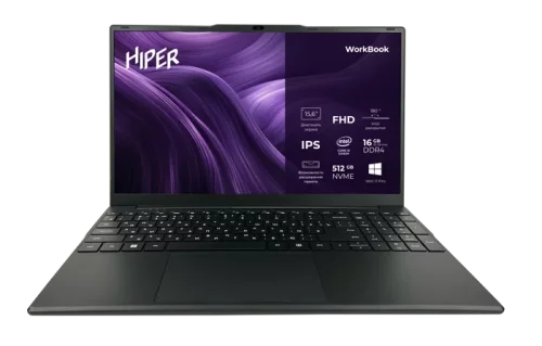 Ноутбук HIPER Workbook I151 15.6(FHD IPS)/ Core i5 12450H(2Ghz)/ 16Gb/ 512SSDGb/ noDVD/ BT/ WiFi/ 51.3WHr/ 1.7kg/ Black/ Win11Pro (FWBC151-I512HR16N5FABWPG)