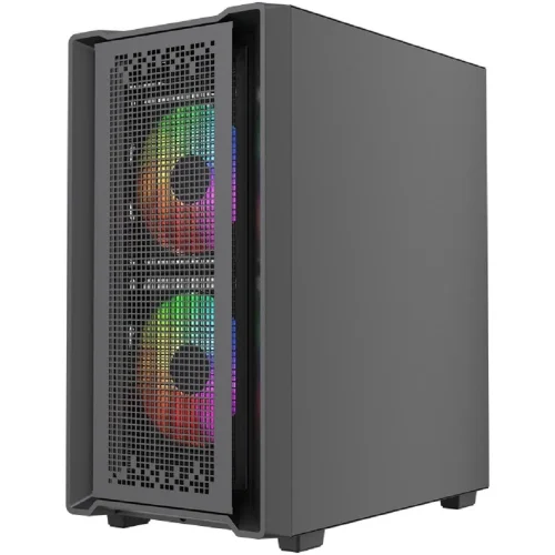 Powercase Корпус Mistral SM04 ARGB, Tempered Glass, Front Nylon Filter, 3x120mm ARGB PWM fans, чёрный, mATX (CMMSM04B-A3) фото 2