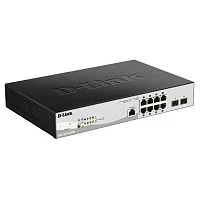 Коммутатор/ DGS-1210-10P/ME/B Managed L2 Metro Ethernet Switch 8x1000Base-T PoE, 2x1000Base-X SFP, PoE Budget 78W, Surge 6KV, CLI, RJ45 Console, Dying Gasp (DGS-1210-10P/ME/B1A)