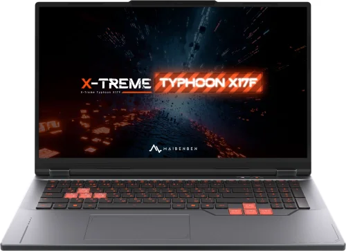 Ноутбук Maibenben X17F-R98956 Ryzen 9 8940HX 16Gb SSD512Gb NVIDIA GeForce RTX 5060 8Gb 17.3 IPS FHD (1920x1080) Windows 11 Home grey WiFi BT Cam 5200mAh (X17F-R989560F34HG4E10)