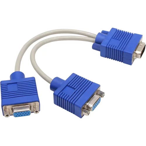 Кабель-разветвитель/ Кабель-разветвитель VGA 1=]2 (1x15M/2 x15F),VCOM, 0.2метра [VVG6530-0.2M]