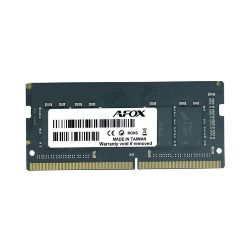 Модуль памяти Afox 8GB DDR4 2666Mhz SO-DIMM Single Channel Package (1x8GB), PC4-21300, 260- Pin, Non-ECC, Un-Buffered, CL 19-19-19-43, 1.2V (AFSD48FH1P / AFSD48FH2P / AFSD48FS1P)