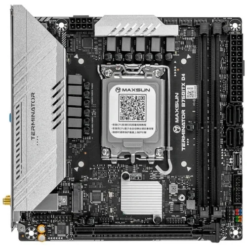 MAXSUN MS-Terminator B760ITX D4 WIFI V3 (Socket 1700, mini-ITX, 2*DDR4(64Gb), DP/HDMI, 4*SATA3, 2*M.2, 1xPCI-E 5.0 x16, 4*USB 3.2, 1*Type-C, LAN 1*2.5G, RTL) фото 2