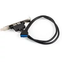 Exegate EX298295RUS Планка портов в корпус 2xUSB3.0 ExeGate BrctUSB3-2A (USB 3.0 20pin (IDC 20pin F) --] 2x USB 3.0 Af, кабель 20см)