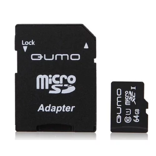 Micro SecureDigital 64Gb QUMO QM64GMICSDXC10U1 {MicroSDXC Class 10 UHS-I, SD adapter}