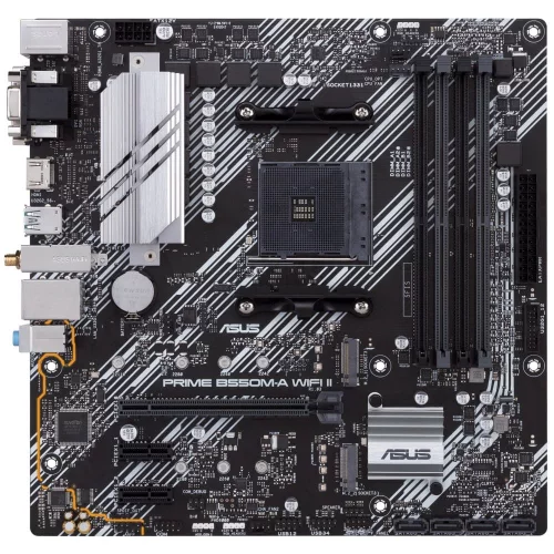 Материнская плата ASUS PRIME B550M-A WIFI II ; AM4, AMD B550, 4xDDR4-3200 МГц, 1xPCI-Ex16, 2xM.2, Micro-ATX(90MB19X0-M0EAY0)