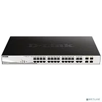 Коммутатор/ DGS-1210-28MP/F Smart L2 Switch 24х1000Base-T PoE, 4хCombo 1000Base-T/SFP, PoE Budget 370W, Compact CLI (DGS-1210-28MP/F3A)